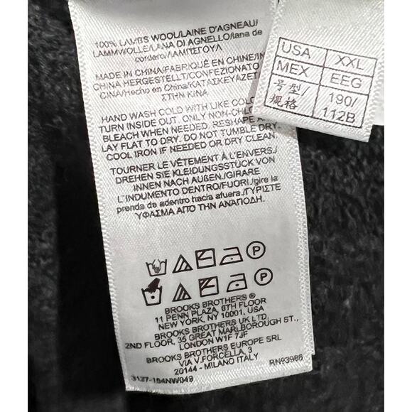 Brooks Brothers Sweater Mens XXL Gray Lambswool Cable Knit Crewneck Pullover - Picture 7 of 7